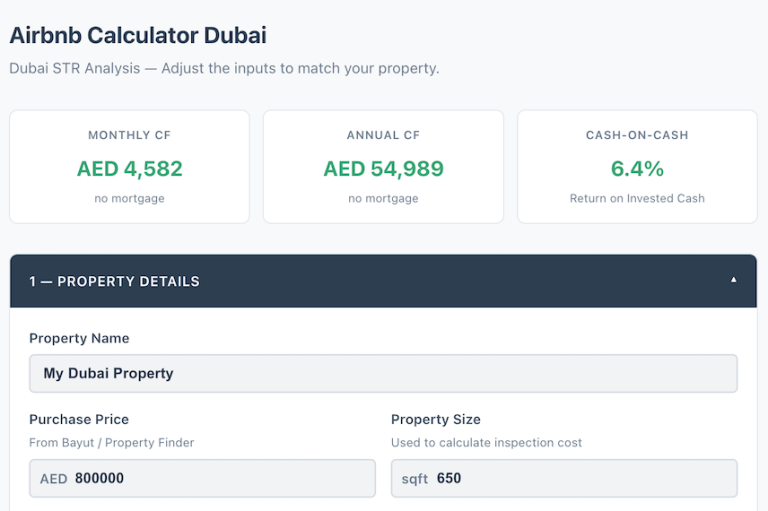Airbnb Calculator Dubai