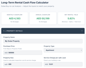 Dubai Rental Yield Calculator (Long Term Lease)